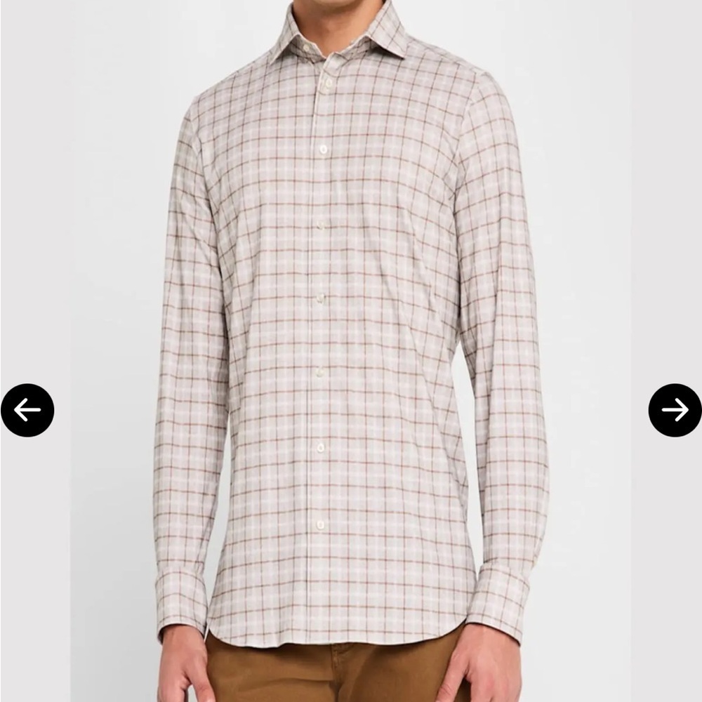 EMANUEL BERG  Check 4flex Stretch Knit Sport Shirt